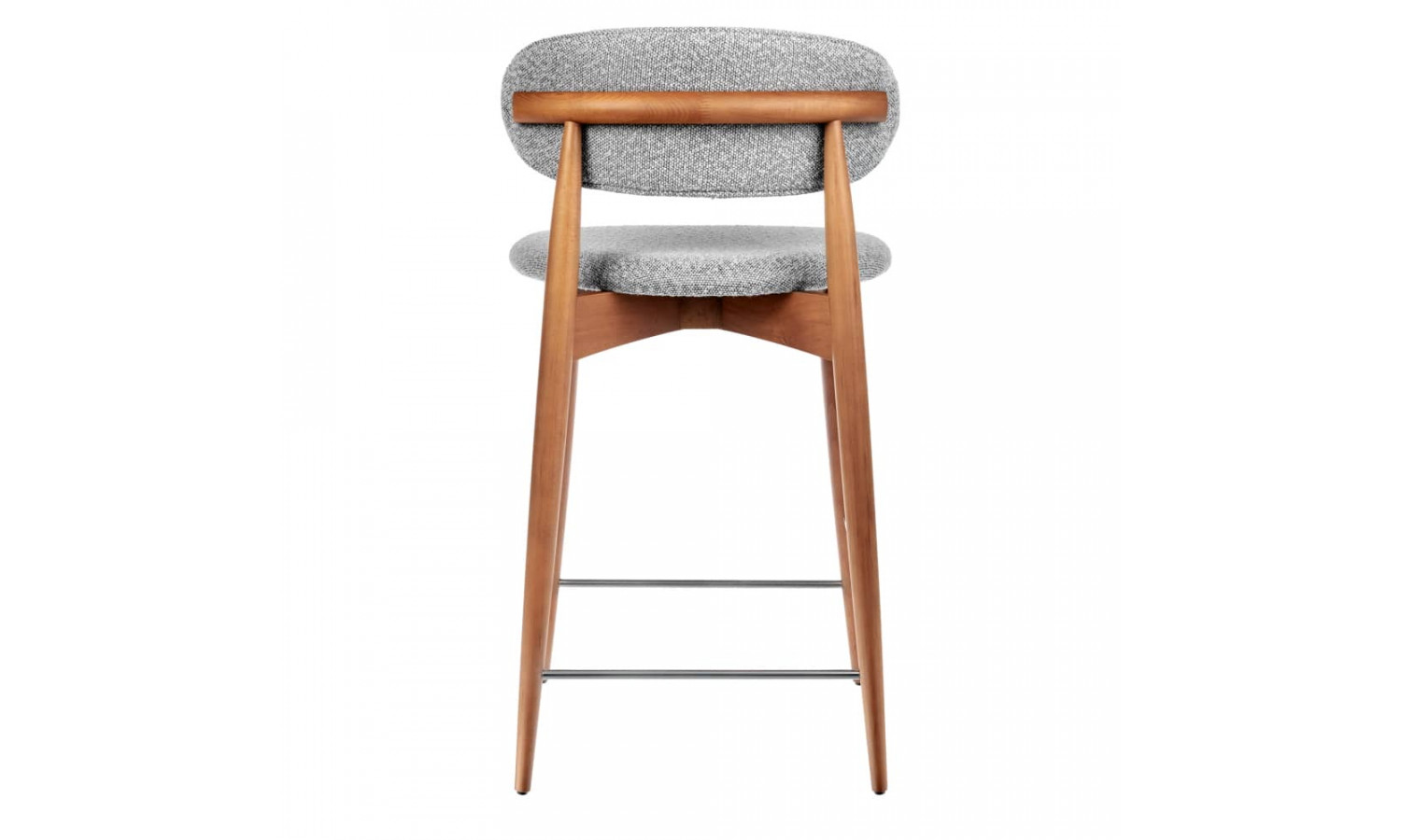 Стул полубарный Lucas светло-серый букле, ножки цвета орех