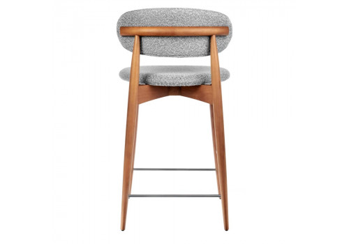 Стул полубарный Lucas светло-серый букле, ножки цвета орех