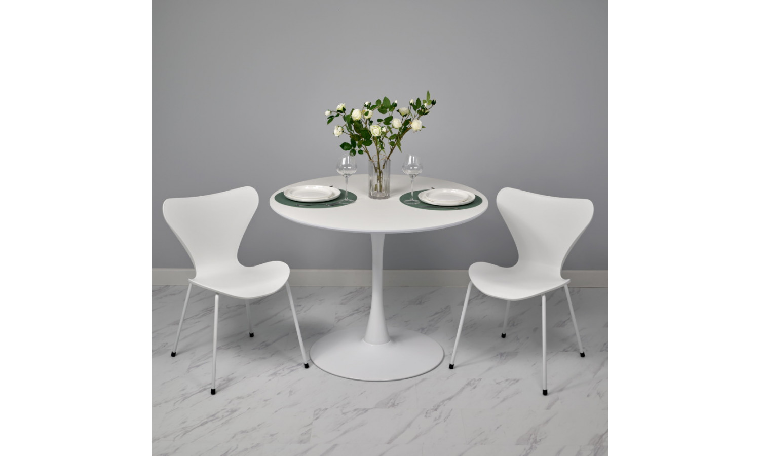 Стул Seven Style белый с белыми ножками