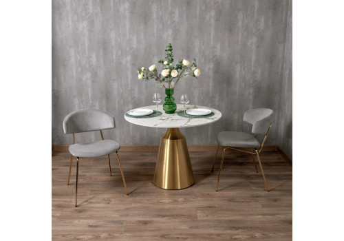 Стул Elle серый с золотыми ножками