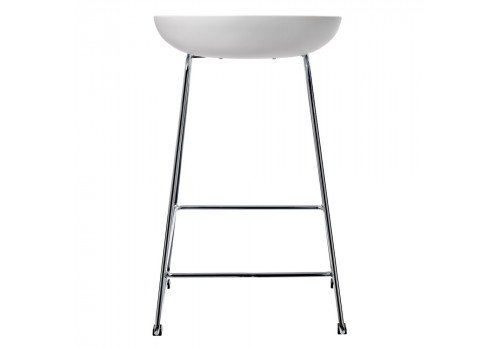 Стул полубарный Neo белый с хромированными ножками