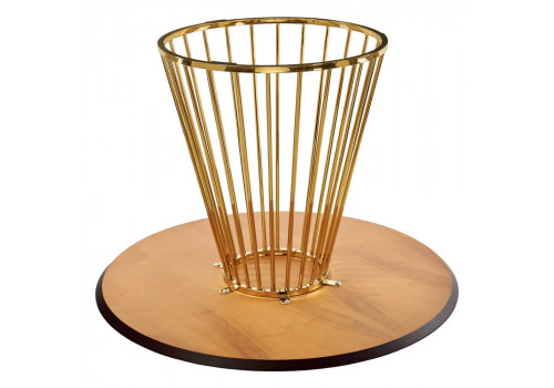 Стол Liverpool диам.110см, шпон орех лучевой набор, с золотистыми ножками