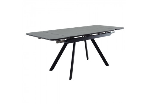 Стол Arthur раскладной 120-184x80x75см, керамогранит чёрный мрамор Greys Black, чёрный