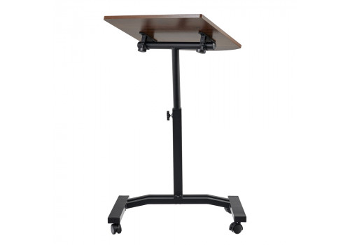 Стол многофункциональный на колёсах, 48x40 см, «РОЛЕТ», 1 ножка, регул.высота, мдф, металл, тёмн. дерево, чёрный