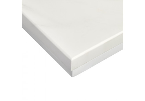 Придиванный столик Loft 50x30см, белый мрамор с белыми ножками