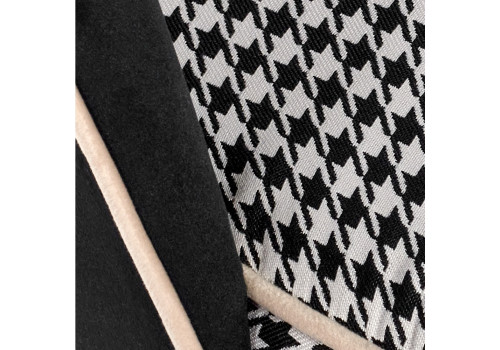 Стул Leo чёрный с жаккардом, с белыми ножками