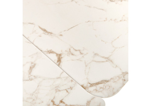 Стол Vito раскладной 120-184x80x75см, керамогранит белый мрамор, белый