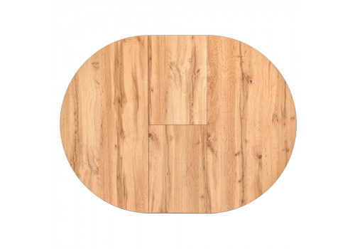 Стол Rudolf круглый раскладной 90-120x90x75см, Дуб Вотан, чёрный