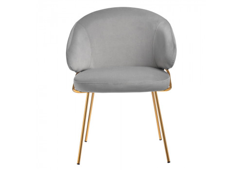 Стул-полукресло Emil серый с золотыми ножками
