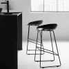 Стул полубарный Neo чёрный с чёрными ножками