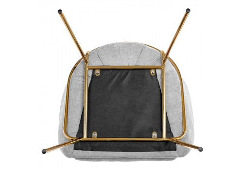 Стул-полукресло Martin серый шенилл, золотые ножки