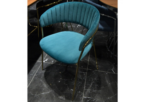 Стул Turin бирюзовый с золотыми ножками