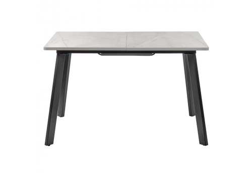Стол Dublin раскладной 120-160х80х75 серый мрамор с чёрными ножками