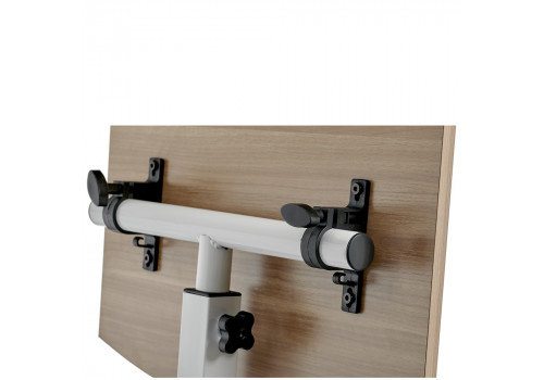 Стол многофункциональный на колёсах, 48x40 см, «РОЛЕТ», 1 ножка, регул.высота, мдф, металл, св. дерево, белый