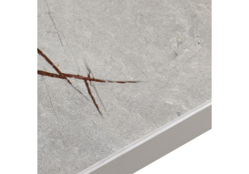 Стол Dublin раскладной 120-160х80х75 серый мрамор с чёрными ножками