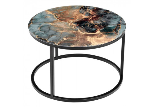 Набор кофейных столиков Tango космический с чёрными ножками, 2шт