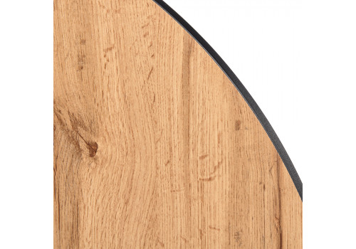 Стол Rudolf круглый раскладной 90-120x90x75см, Дуб Вотан, чёрный