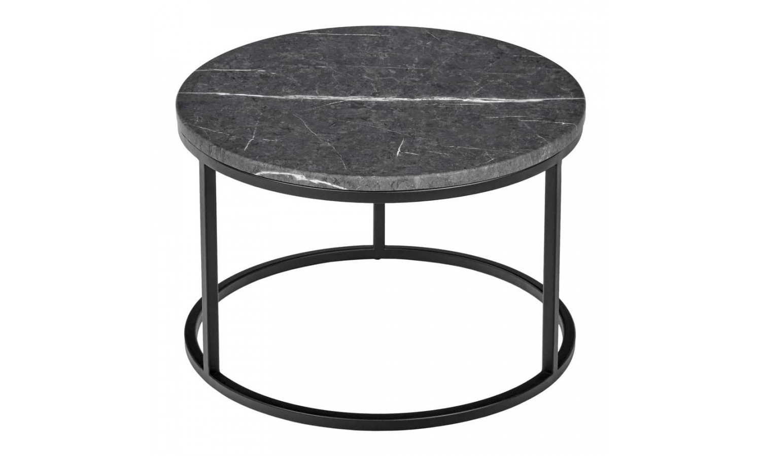 Набор кофейных столиков Tango серый мрамор с чёрными ножками, 2шт