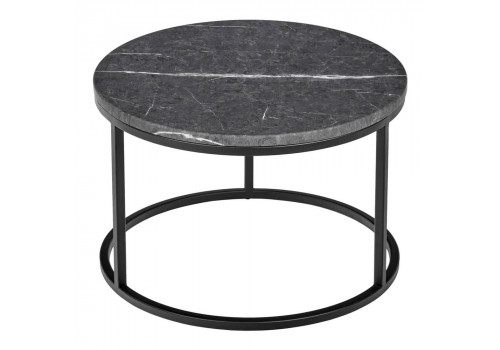 Набор кофейных столиков Tango серый мрамор с чёрными ножками, 2шт