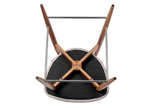 Стул полубарный Lucas латте букле с ножками цвета орех