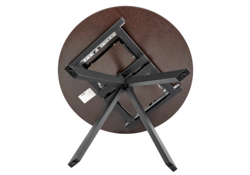 Стол Rudolf круглый раскладной 90-120x90x75см, Бетон слюда, чёрный