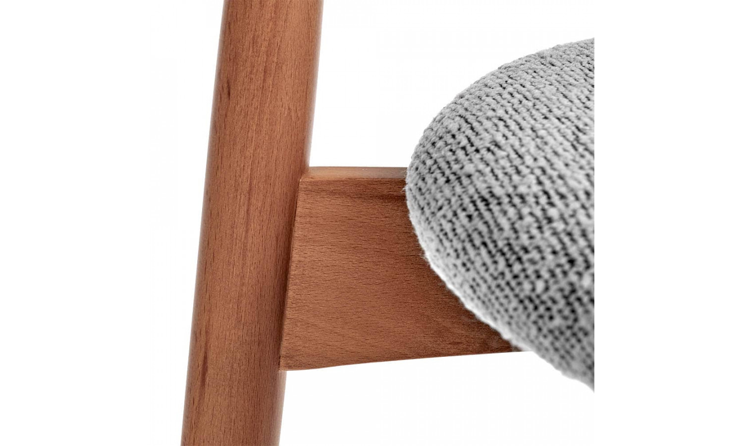 Стул полубарный Lucas светло-серый букле, ножки цвета орех