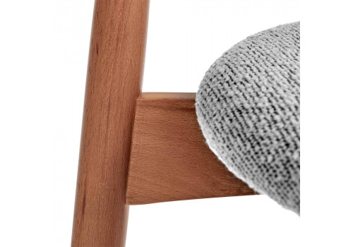 Стул полубарный Lucas светло-серый букле, ножки цвета орех