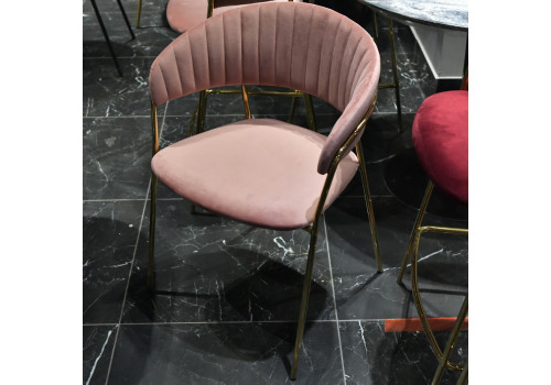 Стул Turin пудровый с золотыми ножками