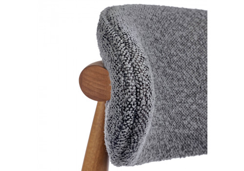 Стул полубарный Lucas тёмно-серый букле с ножками цвета орех