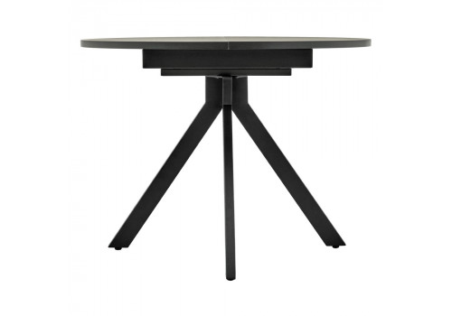 Стол Rudolf круглый раскладной 100-130x100x75см, Бетон слюда, чёрный