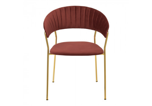 Стул Turin терракотовый с золотыми ножками