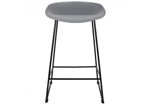 Стул полубарный Neo серый с чёрными ножками