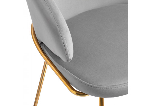 Стул-полукресло Emil серый с золотыми ножками