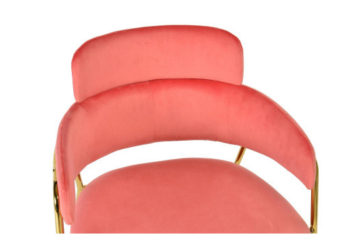 Стул Napoli коралловый с золотыми ножками