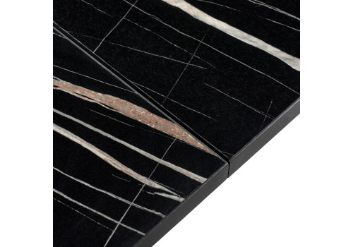 Стол Dublin раскладной 120-160х80х75 чёрный мрамор с чёрными ножками