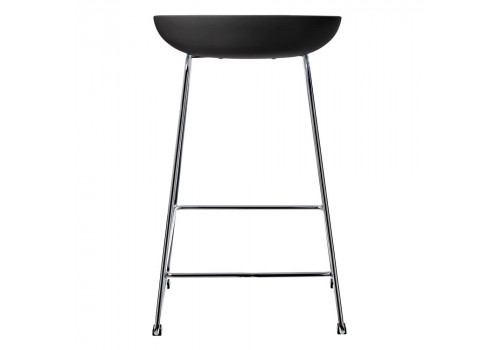 Стул полубарный Neo чёрный с хромированными ножками