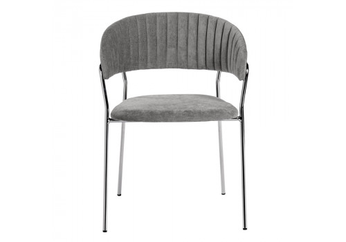 Стул Turin серый вельвет с хромированными ножками