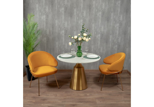 Стул-полукресло Emil медовый с золотыми ножками