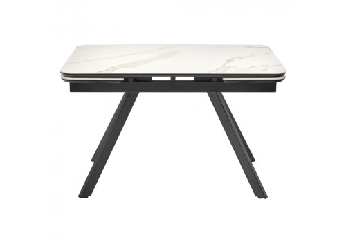 Стол Arthur раскладной 120-184x80x75см, керамогранит белый мрамор Greys White, чёрный
