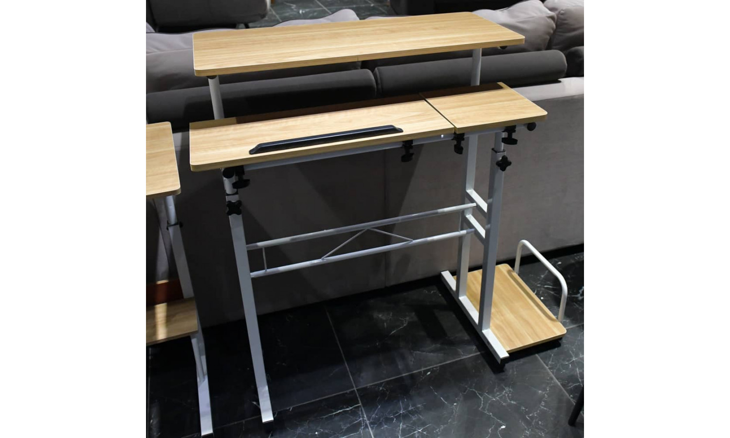 Стол многофункциональный Shuttle 80х58х80-130см, светлое дерево, белый