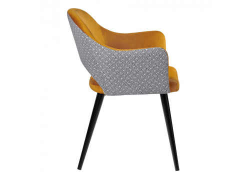 Стул Bruno горчичный с жаккардом