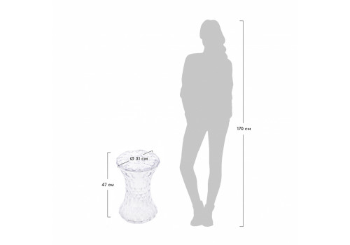 Стул-пуф Stone прозрачный