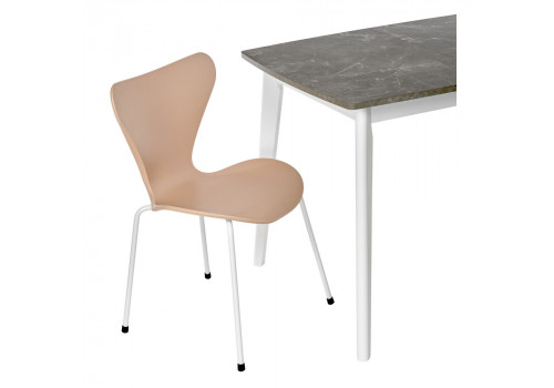 Стул Seven Style пудровый с белыми ножками