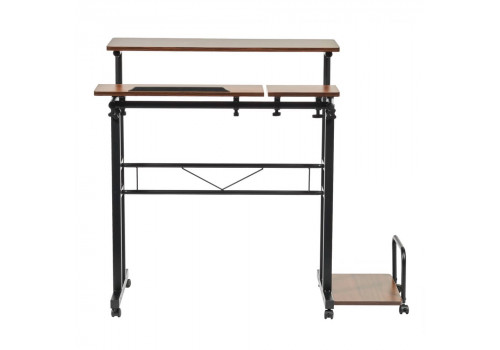 Стол многофункциональный Shuttle 80х58х80-130см, темное дерево, чёрный