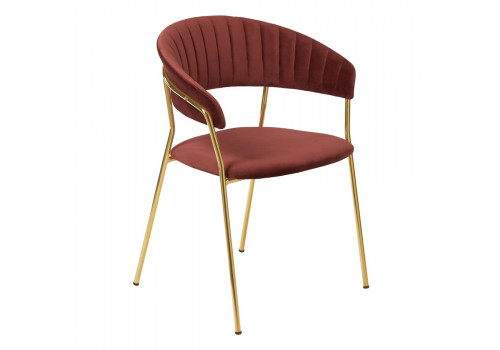 Стул Turin терракотовый с золотыми ножками