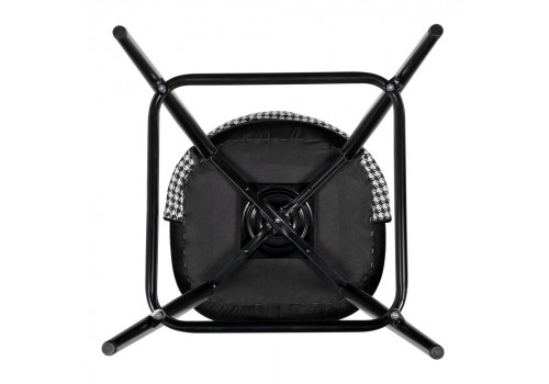 Стул полубарный Leo чёрный с жаккардом, с поворотным механизмом