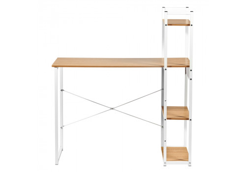 Стол письменный с полками Frame 100x45x110 см, светлое дерево, белый