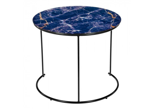 Набор кофейных столиков Tango темно-синий с чёрными ножками, 2шт