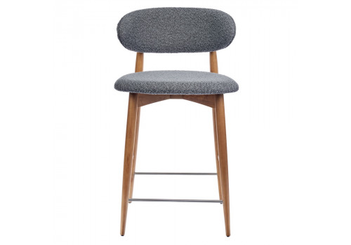 Стул полубарный Lucas тёмно-серый букле с ножками цвета орех