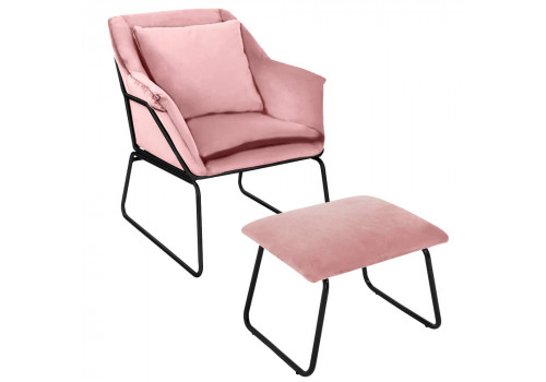 Комплект кресло ALEX и оттоманка ALEX пудровый